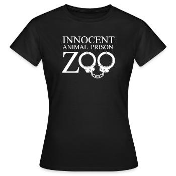 Captivité au zoo innocent - T-shirt Femme - noir - Devant - AI Model Female 172 dark (172cm)