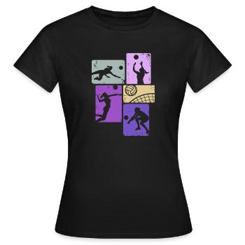 Joueuse de volley-ball de beach-volley féminin - T-shirt Femme - noir - Devant - AI Model Female 172 dark (172cm)