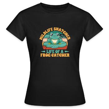 Grenouille attrape-grenouille, Grenouille dragueuse - T-shirt Femme - noir - Devant - AI Model Female 172 dark (172cm)