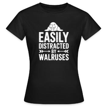 Walross Sprüche Walross Lustiges Walross Geschenk  - Frauen T-Shirt - Schwarz - Vorne - AI Model Female 172 dark (172cm)