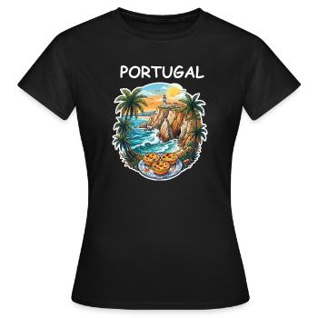 Falaises du Portugal - T-shirt Femme - noir - Devant - AI Model Female 172 dark (172cm)