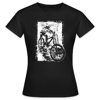 BMX VTT Descente Grunge Silhouette Grunge - T-shirt Femme - noir - Devant - AI Model Female 172 dark (172cm)
