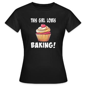 Cette fille adore la pâtisserie - T-shirt Femme - noir - Devant - AI Model Female 172 dark (172cm)
