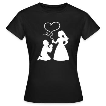 Bride and groom Wedding - Women's T-Shirt - black - Front - AI Model Female 172 dark (172cm)
