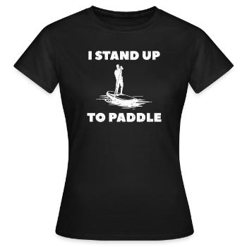 Je me lève pour pagayer SUP - T-shirt Femme - noir - Devant - AI Model Female 172 dark (172cm)