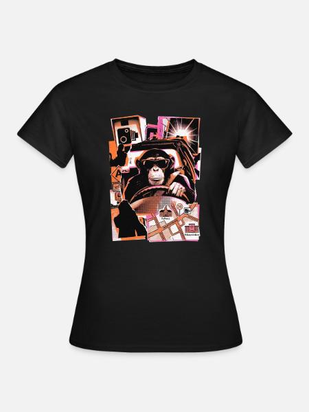 Affe Autofahrer Blitzer - Frauen T-Shirt - Schwarz