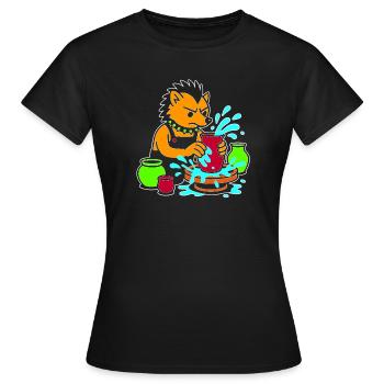 Pottery Pup Splash - Frauen T-Shirt - Schwarz - Vorne - AI Model Female 172 dark (172cm)