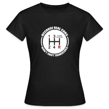 Passionné de voitures manuelles - Vitesses manuelles pour manuelles - T-shirt Femme - noir - Devant - AI Model Female 172 dark (172cm)