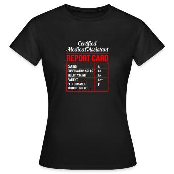 Assistant médical MFA - T-shirt Femme - noir - Devant - AI Model Female 172 dark (172cm)
