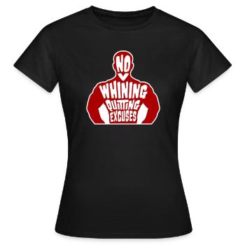 Pas de plaintes, pas d’abandon, pas d’excuses, motivation pour la salle de sport - T-shirt Femme - noir - Devant - AI Model Female 172 dark (172cm)