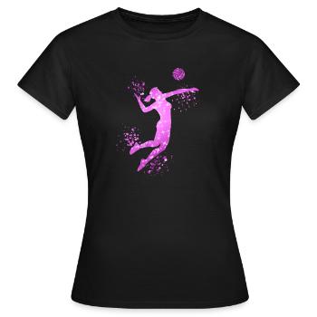 Volley-ball féminin Joueuse de volley-ball : Volley-ball de plage - T-shirt Femme - noir - Devant - AI Model Female 172 dark (172cm)