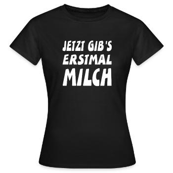Milch - Frauen T-Shirt - Schwarz - Vorne - AI Model Female 172 dark (172cm)