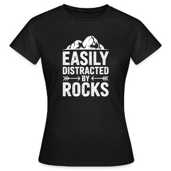 Pierres, propositions, pierres, drôle, cadeau de pierres - T-shirt Femme - noir - Devant - AI Model Female 172 dark (172cm)