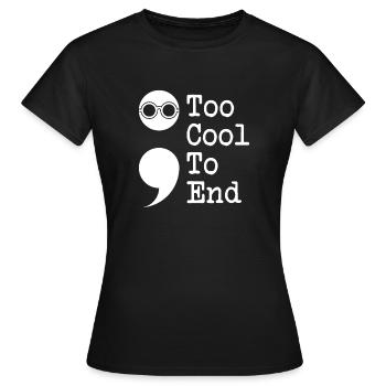 Point-virgule trop cool pour finir point-virgule - T-shirt Femme - noir - Devant - AI Model Female 172 dark (172cm)