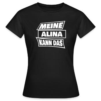 Alina als Sprueche - Frauen T-Shirt - Schwarz - Vorne - AI Model Female 172 dark (172cm)