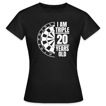 I am three times 20 years old - Women's T-Shirt - black - Front - AI Model Female 172 dark (172cm)