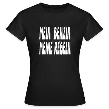 Benzin - Frauen T-Shirt - Schwarz - Vorne - AI Model Female 172 dark (172cm)