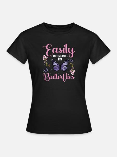 Easily Butterflies - Frauen T-Shirt - Schwarz
