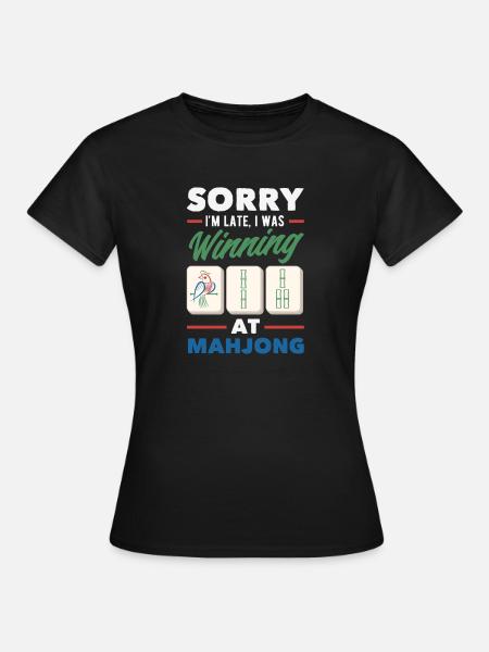Es Ist Mahjong-zeit - Frauen T-Shirt - Schwarz