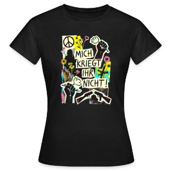 Frieden Demo Gegen Krieg - Frauen T-Shirt - Schwarz - Vorne - AI Model Female 172 dark (172cm)