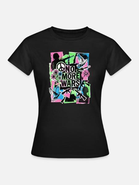 Peace Nie Wieder Krieg - Frauen T-Shirt - Schwarz