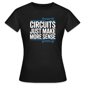 Schaltkreise Machen Technik Sinnvoller - Frauen T-Shirt - Schwarz - Vorne - AI Model Female 172 dark (172cm)