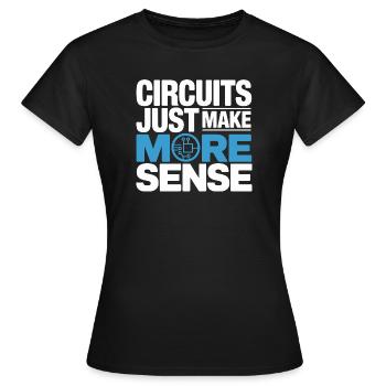 Schaltkreise Machen Technik Sinnvoller - Frauen T-Shirt - Schwarz - Vorne - AI Model Female 172 dark (172cm)
