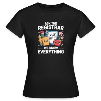 Funny School Secretary School Secretary Office Motif - Women's T-Shirt - black - Front - AI Model Female 172 dark (172cm)
