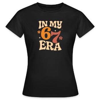 Dans mon mème d’humour italien de la pourriture cervementale de l’ère 67 des Six Sept - T-shirt Femme - noir - Devant - AI Model Female 172 dark (172cm)