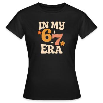 Dans mon mème d’humour italien de la pourriture cervementale de l’ère 67 des Six Sept - T-shirt Femme - noir - Devant - AI Model Female 172 dark (172cm)