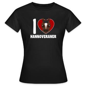 J’adore les Hanovriens - cœur - T-shirt Femme - noir - Devant - AI Model Female 172 dark (172cm)