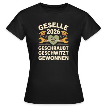 Geselle 2026 Geschraubt Gewonnen - Frauen T-Shirt - Schwarz - Vorne - AI Model Female 172 dark (172cm)