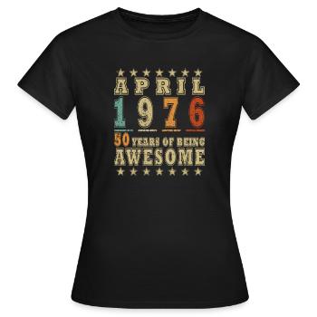 Année du jubilé avril 1976 - T-shirt Femme - noir - Devant - AI Model Female 172 dark (172cm)