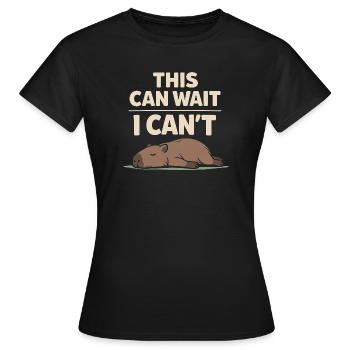 Un joli capybara anti-stress, sans stress, - T-shirt Femme - noir - Devant - AI Model Female 172 dark (172cm)