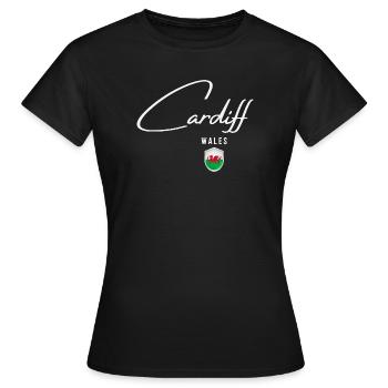 Cardiff au Pays de Galles, design élégant Cardiff - T-shirt Femme - noir - Devant - AI Model Female 172 dark (172cm)