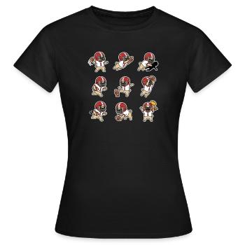 Suesser Mops Football Spieler Touchdown - Frauen T-Shirt - Schwarz - Vorne - AI Model Female 172 dark (172cm)