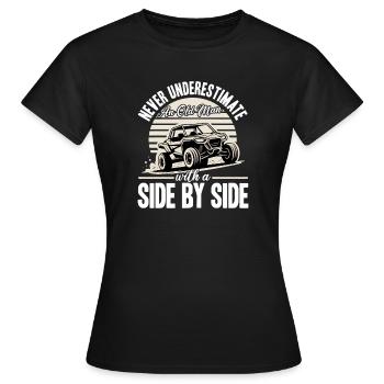UTV Tout-Terrain 4 Roues Côte à côte - T-shirt Femme - noir - Devant - AI Model Female 172 dark (172cm)