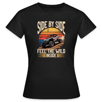UTV Tout-Terrain 4 Roues Côte à côte - T-shirt Femme - noir - Devant - AI Model Female 172 dark (172cm)