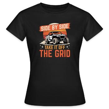 UTV Tout-Terrain 4 Roues Côte à côte - T-shirt Femme - noir - Devant - AI Model Female 172 dark (172cm)