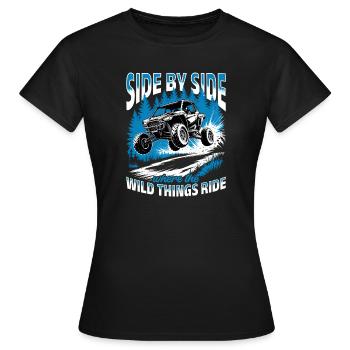 UTV Tout-Terrain 4 Roues Côte à côte - T-shirt Femme - noir - Devant - AI Model Female 172 dark (172cm)
