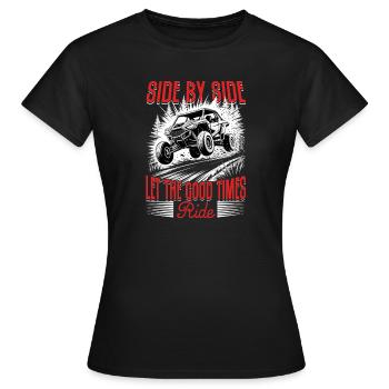 UTV Tout-Terrain 4 Roues Côte à côte - T-shirt Femme - noir - Devant - AI Model Female 172 dark (172cm)