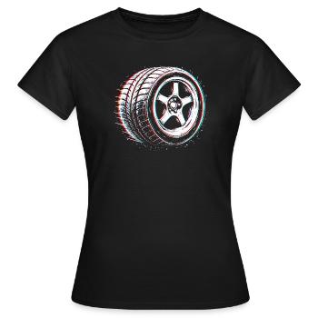 Réglage de pneus de voiture Conception du drift en sport automobile - T-shirt Femme - noir - Devant - AI Model Female 172 dark (172cm)