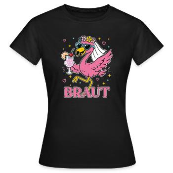 Braut Junggesellinnenabschied Flamingo Team - Frauen T-Shirt - Schwarz - Vorne - AI Model Female 172 dark (172cm)