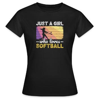 Juste une fille qui adore les adolescentes joueuses de softball - T-shirt Femme - noir - Devant - AI Model Female 172 dark (172cm)