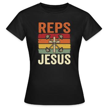 Reps For Jesus Men Religious - Women's T-Shirt - black - Front - AI Model Female 172 dark (172cm)
