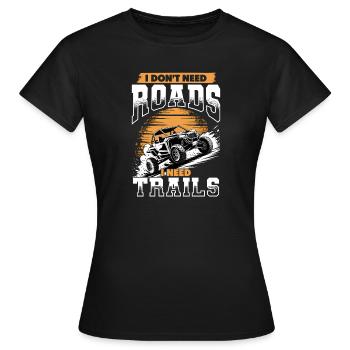 UTV Tout-Terrain 4 Roues Côte à côte - T-shirt Femme - noir - Devant - AI Model Female 172 dark (172cm)