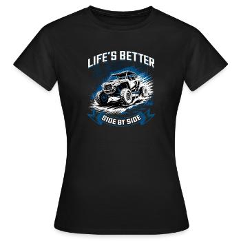 UTV Tout-Terrain 4 Roues Côte à côte - T-shirt Femme - noir - Devant - AI Model Female 172 dark (172cm)