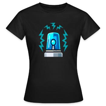 Illustration de l’alarme de la sirène à lumière bleue - T-shirt Femme - noir - Devant - AI Model Female 172 dark (172cm)