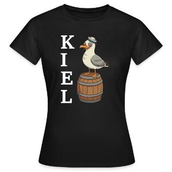 Mouette de Kiel - T-shirt Femme - noir - Devant - AI Model Female 172 dark (172cm)