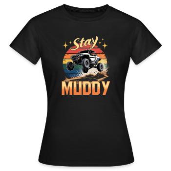 UTV Tout-Terrain 4 Roues Côte à côte - T-shirt Femme - noir - Devant - AI Model Female 172 dark (172cm)